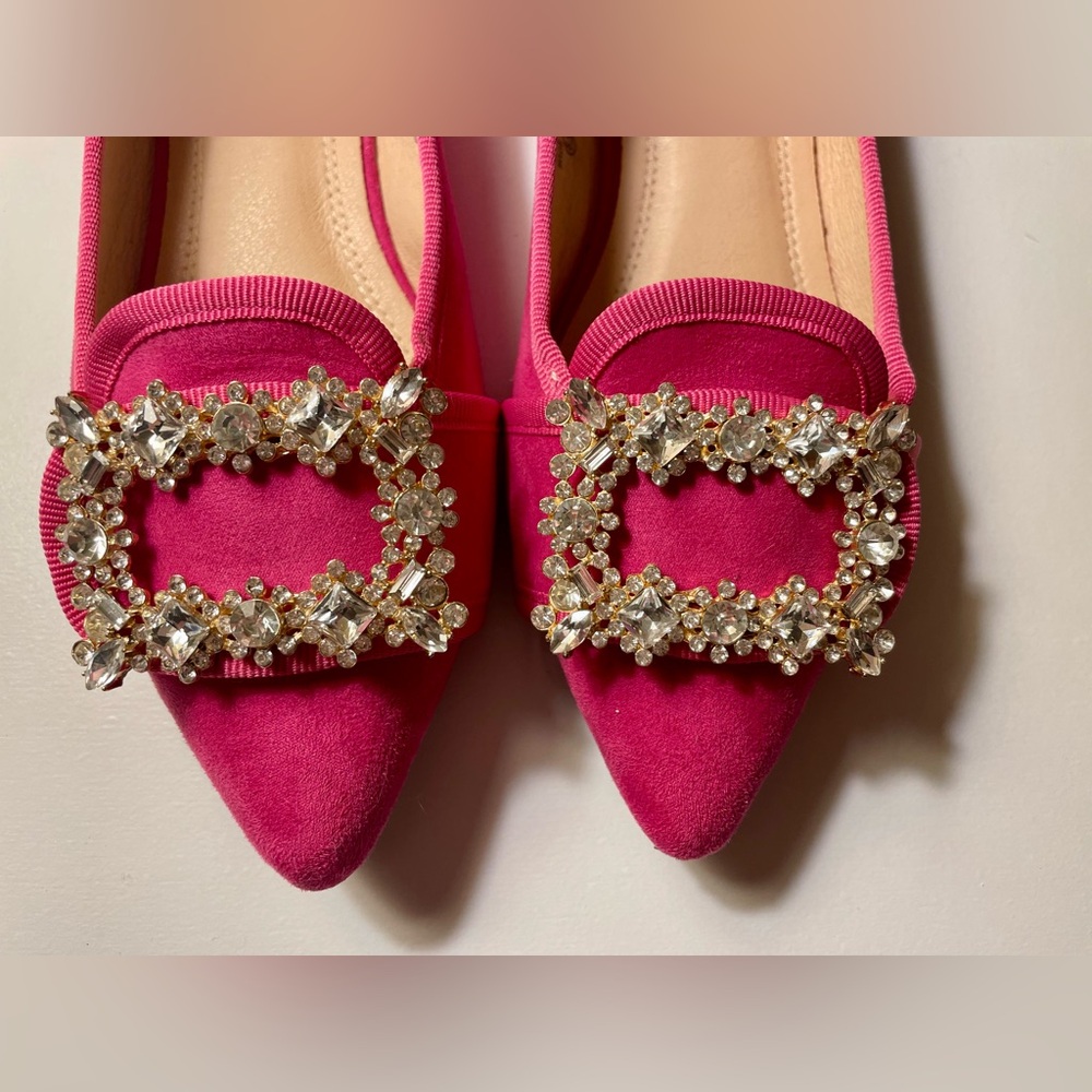 VICI Case & Chloe rhinestone faux shade ballet flats - Picture 6 of 7